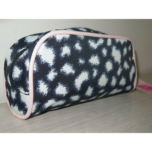 LUV BETSEY JOHNSON LBREESE Black White Leopard Cosmetic Make Up Case - Picture 8 of 9